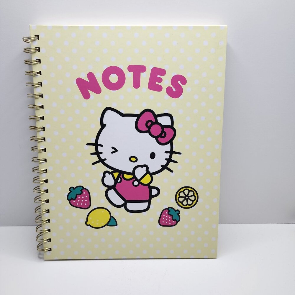 Hello Kitty Strawberry Lemon Spiral Bound Notebook | 8.5" x 11" School Supplies